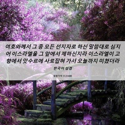 Picture 06 - 열왕기하 17:23 KOR - 여호와께서 그 종 모든 선지자로 - Bible Verse Picture