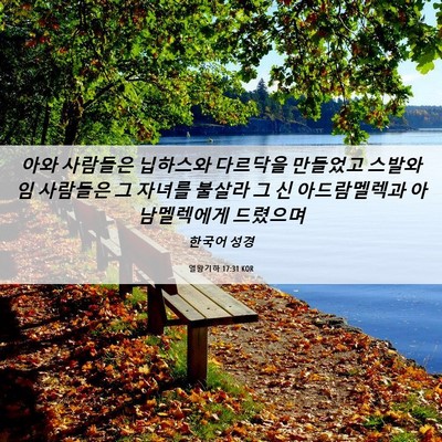 Picture 06 - 열왕기하 17:31 KOR - 아와 사람들은 닙하스와 다르닥을 - Bible Verse Picture