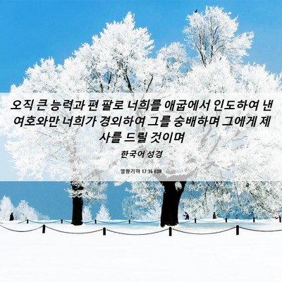 Picture 06 - 열왕기하 17:36 KOR - 오직 큰 능력과 편 팔로 너희를 - Bible Verse Picture