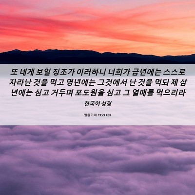 Picture 06 - 열왕기하 19:29 KOR - 또 네게 보일 징조가 이러하니 - Bible Verse Picture