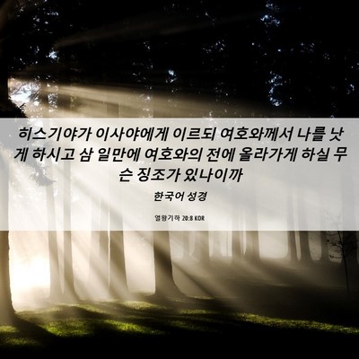 Picture 06 - 열왕기하 20:8 KOR - 히스기야가 이사야에게 이르되 - Bible Verse Picture
