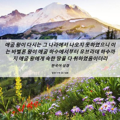 Picture 06 - 열왕기하 24:7 KOR - 애굽 왕이 다시는 그 나라에서 - Bible Verse Picture