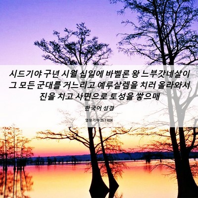 Picture 06 - 열왕기하 25:1 KOR - 시드기야 구년 시월 십일에 바벨론 - Bible Verse Picture