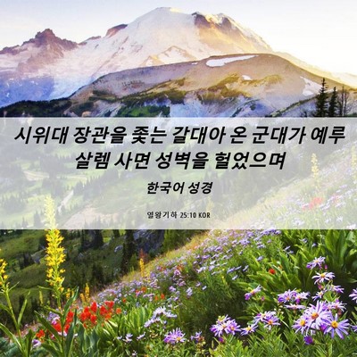 Picture 06 - 열왕기하 25:10 KOR - 시위대 장관을 좇는 갈대아 온 - Bible Verse Picture
