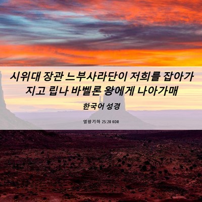 Picture 06 - 열왕기하 25:20 KOR - 시위대 장관 느부사라단이 저희를 - Bible Verse Picture