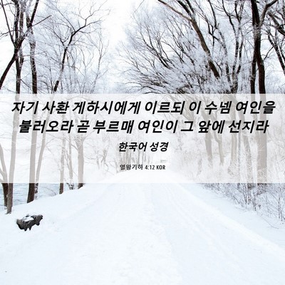 Picture 06 - 열왕기하 4:12 KOR - 자기 사환 게하시에게 이르되 이 - Bible Verse Picture