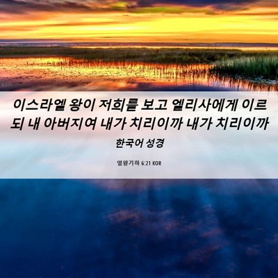 Picture 06 - 열왕기하 6:21 KOR - 이스라엘 왕이 저희를 보고 - Bible Verse Picture
