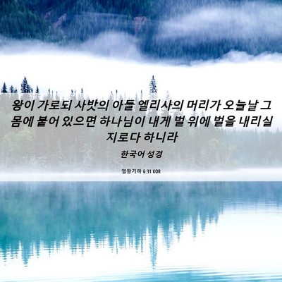 Picture 06 - 열왕기하 6:31 KOR - 왕이 가로되 사밧의 아들 엘리사의 - Bible Verse Picture