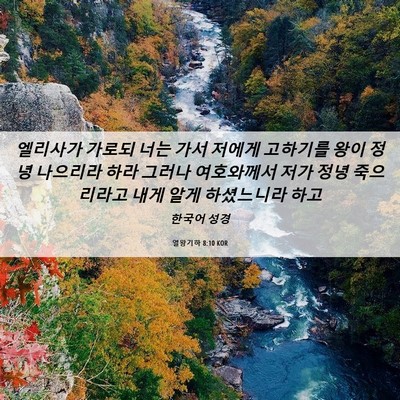 Picture 06 - 열왕기하 8:10 KOR - 엘리사가 가로되 너는 가서 저에게 - Bible Verse Picture