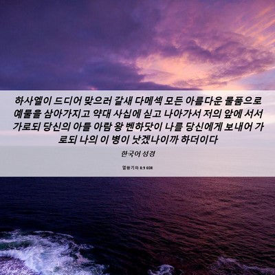 Picture 06 - 열왕기하 8:9 KOR - 하사엘이 드디어 맞으러 갈새 다메섹 - Bible Verse Picture