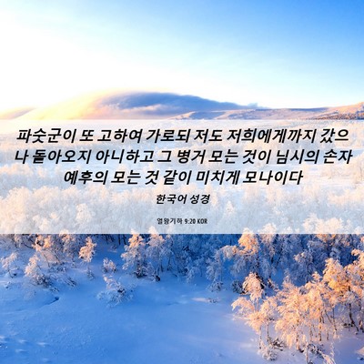 Picture 06 - 열왕기하 9:20 KOR - 파숫군이 또 고하여 가로되 저도 - Bible Verse Picture