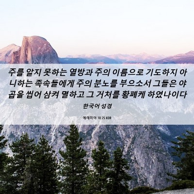 Picture 06 - 예레미야 10:25 KOR - 주를 알지 못하는 열방과 주의 - Bible Verse Picture