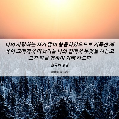 Picture 06 - 예레미야 11:15 KOR - 나의 사랑하는 자가 많이 - Bible Verse Picture