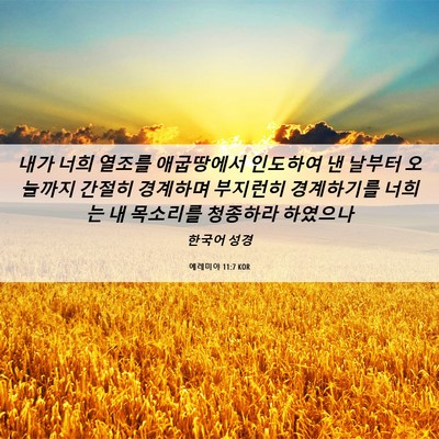 Picture 06 - 예레미야 11:7 KOR - 내가 너희 열조를 애굽땅에서 - Bible Verse Picture