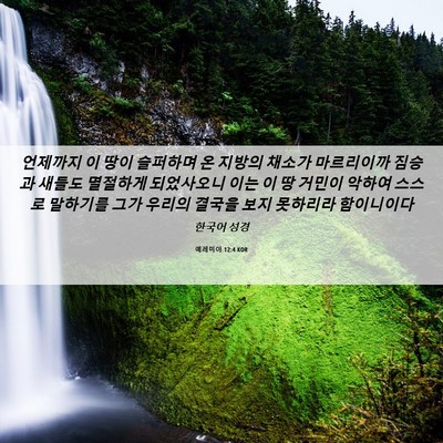 Picture 06 - 예레미야 12:4 KOR - 언제까지 이 땅이 슬퍼하며 온 - Bible Verse Picture