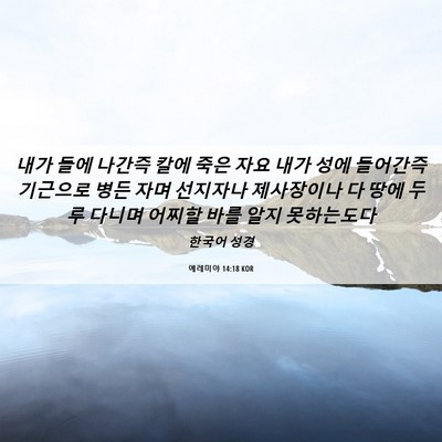 Picture 06 - 예레미야 14:18 KOR - 내가 들에 나간즉 칼에 죽은 자요 - Bible Verse Picture