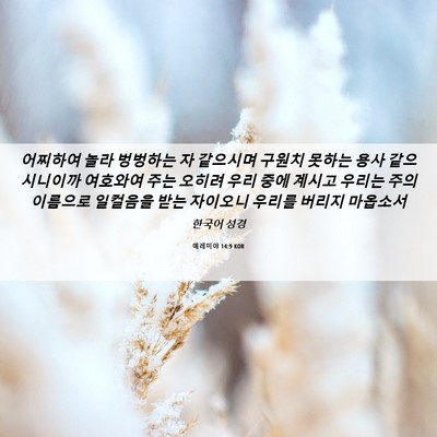 Picture 06 - 예레미야 14:9 KOR - 어찌하여 놀라 벙벙하는 자 같으시며 - Bible Verse Picture