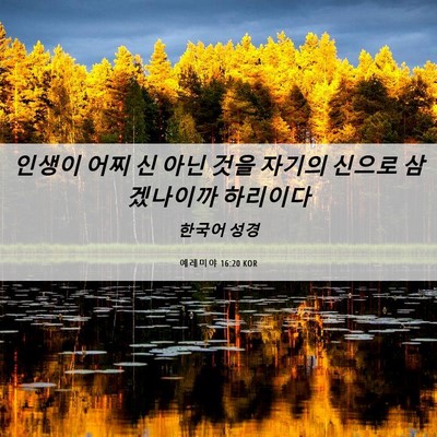Picture 06 - 예레미야 16:20 KOR - 인생이 어찌 신 아닌 것을 자기의 - Bible Verse Picture