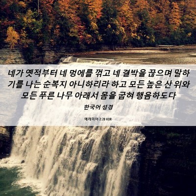 Picture 06 - 예레미야 2:20 KOR - 네가 옛적부터 네 멍에를 꺾고 네 - Bible Verse Picture