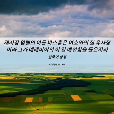 Picture 06 - 예레미야 20:1 KOR - 제사장 임멜의 아들 바스훌은 - Bible Verse Picture