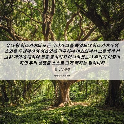 Picture 06 - 예레미야 26:19 KOR - 유다 왕 히스기야와 모든 유다가 - Bible Verse Picture