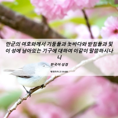 Picture 06 - 예레미야 27:19 KOR - 만군의 여호와께서 기둥들과 - Bible Verse Picture