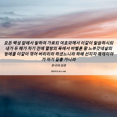Picture 06 - 예레미야 28:11 KOR - 모든 백성 앞에서 말하여 가로되 - Bible Verse Picture