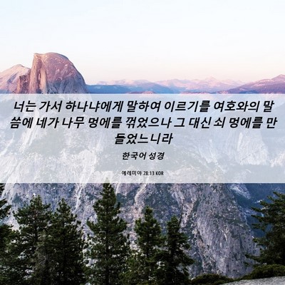 Picture 06 - 예레미야 28:13 KOR - 너는 가서 하나냐에게 말하여 - Bible Verse Picture