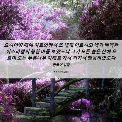 Picture 06 - 예레미야 3:6 KOR - 요시야왕 때에 여호와께서 또 내게 - Bible Verse Picture