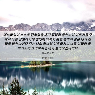 Picture 06 - 예레미야 31:18 KOR - 에브라임이 스스로 탄식함을 내가 - Bible Verse Picture