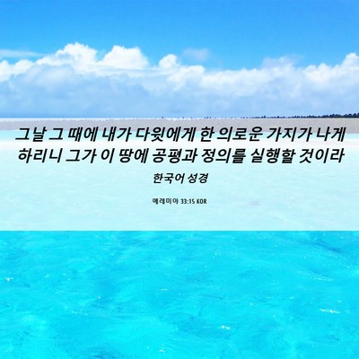 Picture 06 - 예레미야 33:15 KOR - 그날 그 때에 내가 다윗에게 한 - Bible Verse Picture