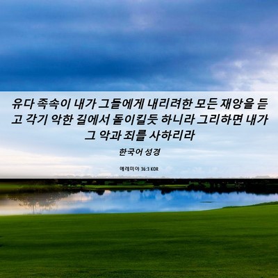Picture 06 - 예레미야 36:3 KOR - 유다 족속이 내가 그들에게 내리려한 - Bible Verse Picture