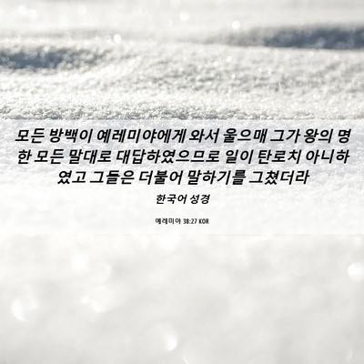 Picture 06 - 예레미야 38:27 KOR - 모든 방백이 예레미야에게 와서 - Bible Verse Picture