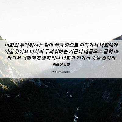 Picture 06 - 예레미야 42:16 KOR - 너희의 두려워하는 칼이 애굽 땅으로 - Bible Verse Picture