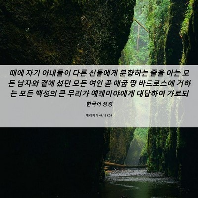 Picture 06 - 예레미야 44:15 KOR - 때에 자기 아내들이 다른 신들에게 - Bible Verse Picture