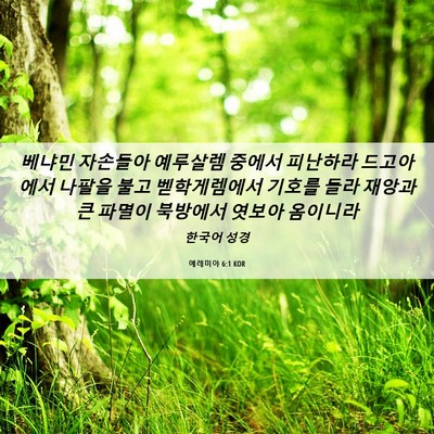 Picture 06 - 예레미야 6:1 KOR - 베냐민 자손들아 예루살렘 중에서 - Bible Verse Picture