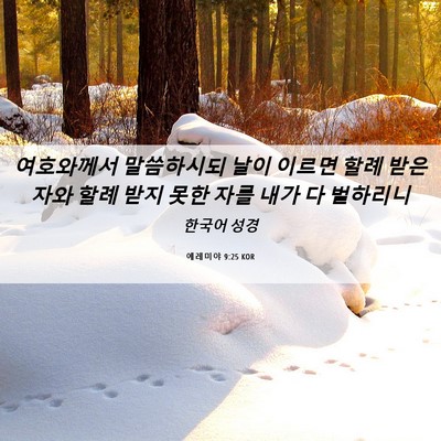 Picture 06 - 예레미야 9:25 KOR - 여호와께서 말씀하시되 날이 이르면 - Bible Verse Picture