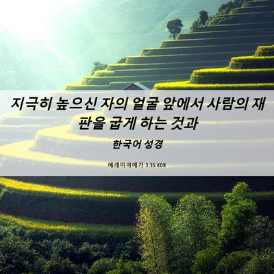 Picture 06 - 예레미야애가 3:35 KOR - 지극히 높으신 자의 얼굴 앞에서 - Bible Verse Picture