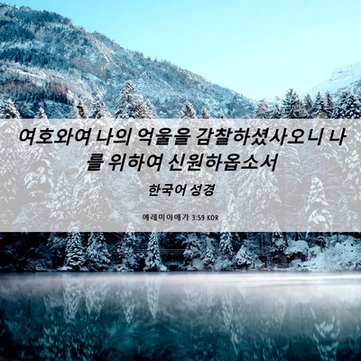 Picture 06 - 예레미야애가 3:59 KOR - 여호와여 나의 억울을 - Bible Verse Picture