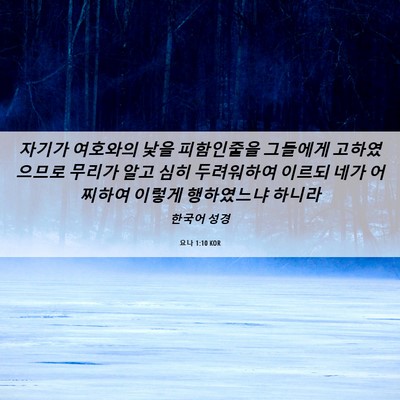 Picture 06 - 요나 1:10 KOR - 자기가 여호와의 낯을 피함인줄을 - Bible Verse Picture