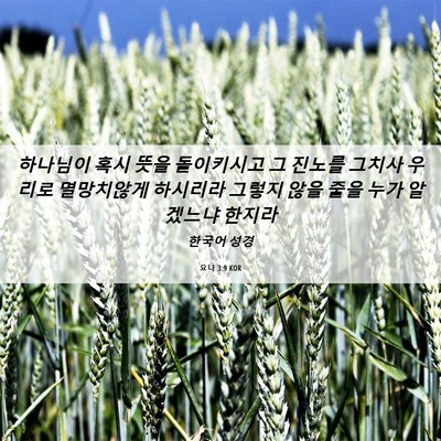 Picture 06 - 요나 3:9 KOR - 하나님이 혹시 뜻을 돌이키시고 그 - Bible Verse Picture