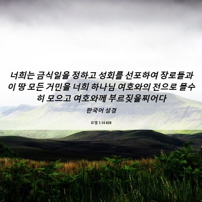 Picture 06 - 요엘 1:14 KOR - 너희는 금식일을 정하고 성회를 - Bible Verse Picture