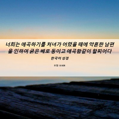 Picture 06 - 요엘 1:8 KOR - 너희는 애곡하기를 처녀가 어렸을 - Bible Verse Picture