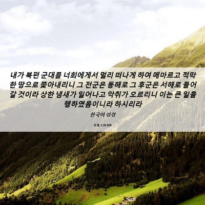 Picture 06 - 요엘 2:20 KOR - 내가 북편 군대를 너희에게서 멀리 - Bible Verse Picture