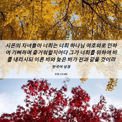 Picture 06 - 요엘 2:23 KOR - 시온의 자녀들아 너희는 너희 하나님 - Bible Verse Picture