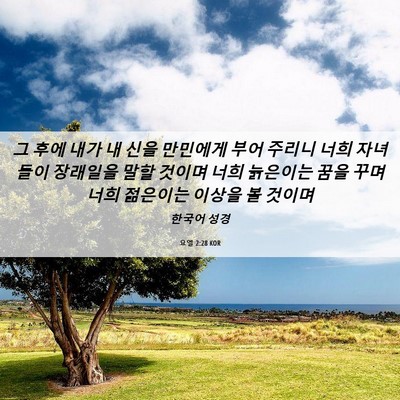 Picture 06 - 요엘 2:28 KOR - 그 후에 내가 내 신을 만민에게 부어 - Bible Verse Picture