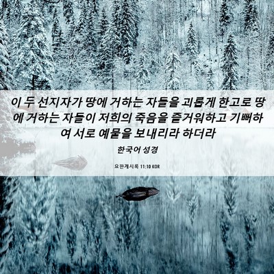 Picture 06 - 요한계시록 11:10 KOR - 이 두 선지자가 땅에 거하는 자들을 - Bible Verse Picture