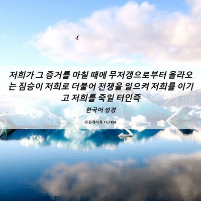 Picture 06 - 요한계시록 11:7 KOR - 저희가 그 증거를 마칠 때에 - Bible Verse Picture