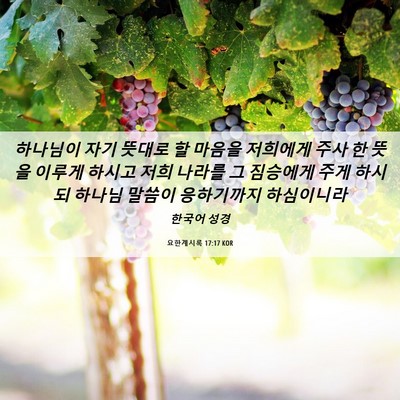Picture 06 - 요한계시록 17:17 KOR - 하나님이 자기 뜻대로 할 마음을 - Bible Verse Picture
