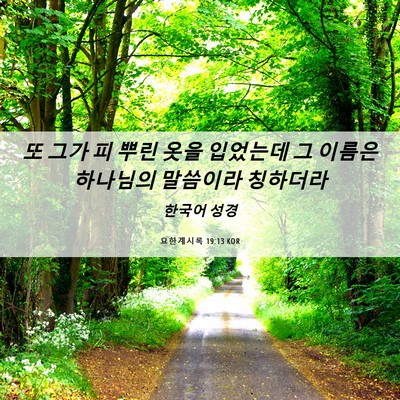 Picture 06 - 요한계시록 19:13 KOR - 또 그가 피 뿌린 옷을 입었는데 그 - Bible Verse Picture